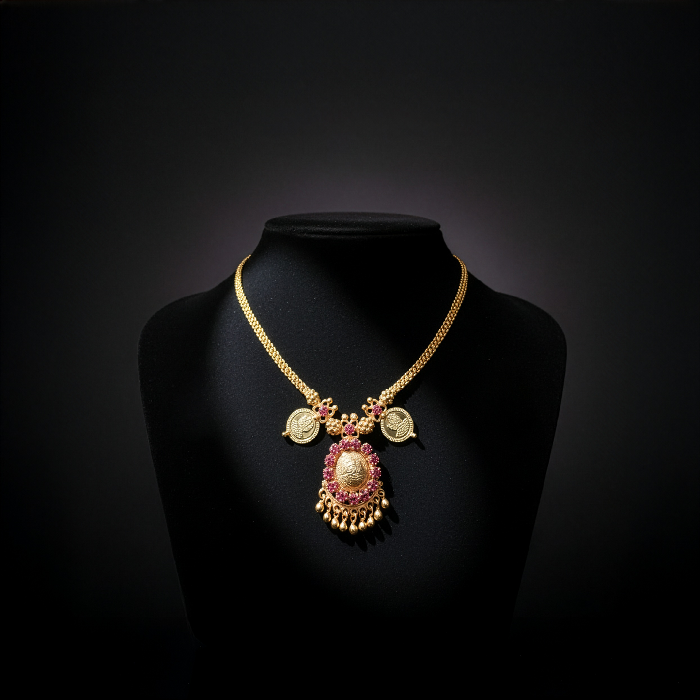 Traditional Gold-Plated Temple Necklace